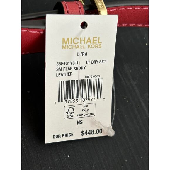 Michael Michael Kors NWT Lyra Small Flap Crossbody Bag Leather Shoulder Handbag - Picture 5 of 6